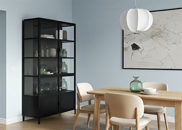 Stubbekøbing Vitrineskab i Metal - 119,5x40x212 cm - Sort  